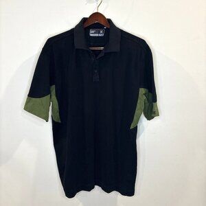Cutter and Buck Men's Polo Shirt XXL CB DryTec Textured Golf Black Green